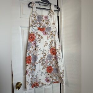 Ann Taylor linen blend floral print dress